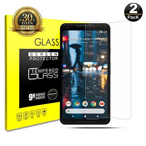 Google Pixel 2 XL Screen Protector Bubble Free 9H Hardness Anti-Fingerprint Easy to Install HD Clear Tempered Glass Screen Protector for Google pixel 2 XL (2-Pack)