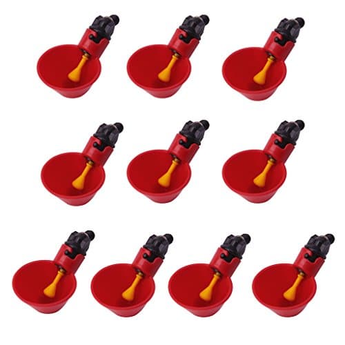 LDA GET Fresh Poultry Water Drinking Cups, Plastic Automatic Drinker for Poultry Chicken Hen Bird