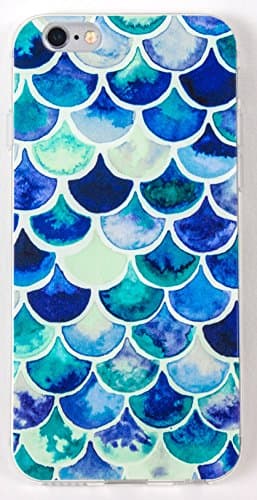 IPhone 6 Plus /6s Plus Case, YogaCase InTrends Silicone Back Protective Cover (Blue Scales)