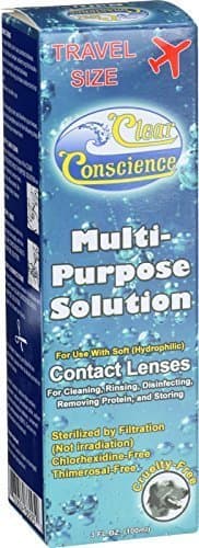Clear Conscience Multi Purpose Contact Lens Solution - Travel Size - 3 oz - Specially formulated for sensitive eyes by Clear Conscience