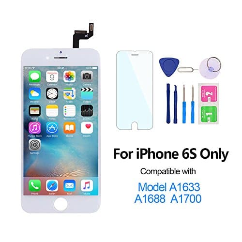 For iPhone 6S Screen Replacement 4.7", Miardo LCD Touch Display Digitizer Assembly Set Included Repair Tools, Compatible with Model A1633, A1688, A1700 (White)