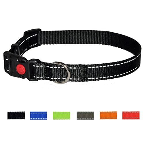 enthun Adjustable Dog Collar, Classic Solid Color, 3M Reflective Strip and Safety Lock Buckle