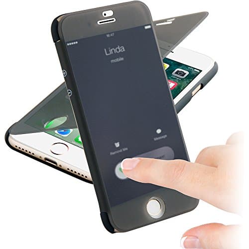 OnlyFolio Touch Activated Folio Case for iPhone 8 | 7 | 6s | 6 - Advanced Touch Technology - View and Use iPhone When Case Closed - Ultra Slim Soft Touch Shell - Smart Case