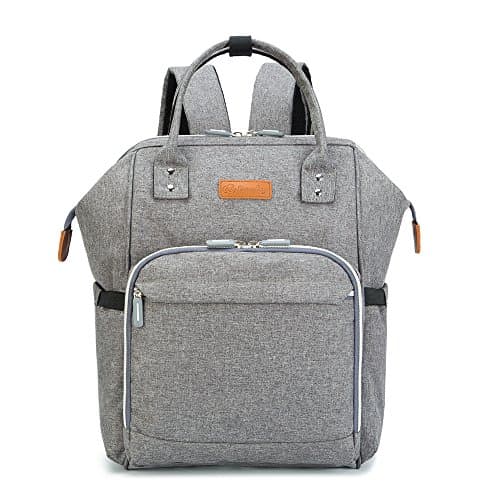 Multi-functional Diaper Bag Backpack with 11 Pockets,Large Capacity Baby Bag Water-Resistant Diaper Tote Bag Include Stroller Straps, Changing Pad(gray)