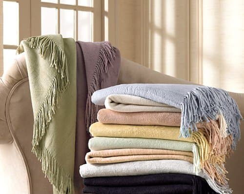 Empress Silk Fringed Throw - Celadon