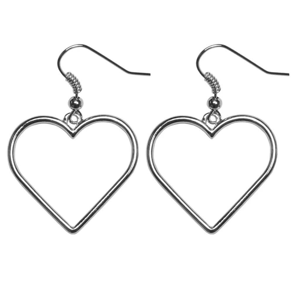 Heart Shaped Silver Hook Earrings