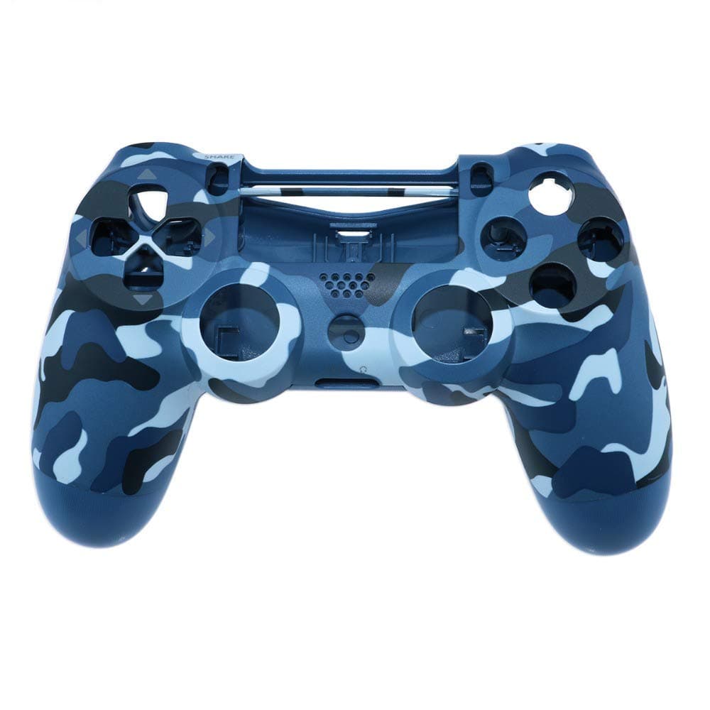 Front+Back Shell Housing Case Cover Protector for Sony PS4 Pro Controller JDS040 JDM-040 Upper Housing Shell Case (Camouflage Blue)