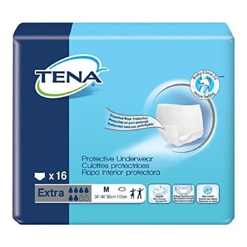 Tena Protective Underwear, Extra Absorbency Size Medium Case/64 (4 bags of 16) by Tena Slip