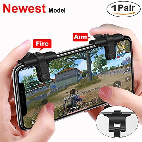 Mobile Game Controller PUBG(The Newest) Aim and Capacitive Sensitive Press Shooting Buttoms L1 R1 for PUBG/Knives Out/Rules of Survival, Mobile Phone Joystick for Android iPhone IOS 1 Pair