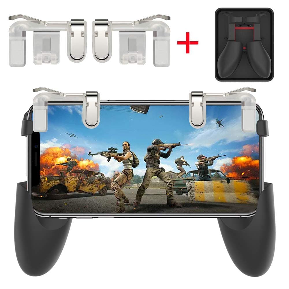 Foldable Mobile Game Controller Sensitive Shoot and Aim Keys L1R1 Gaming Triggers for PUBG/Fortnite / Knives Out/Rules of Survival Upgraded Version …