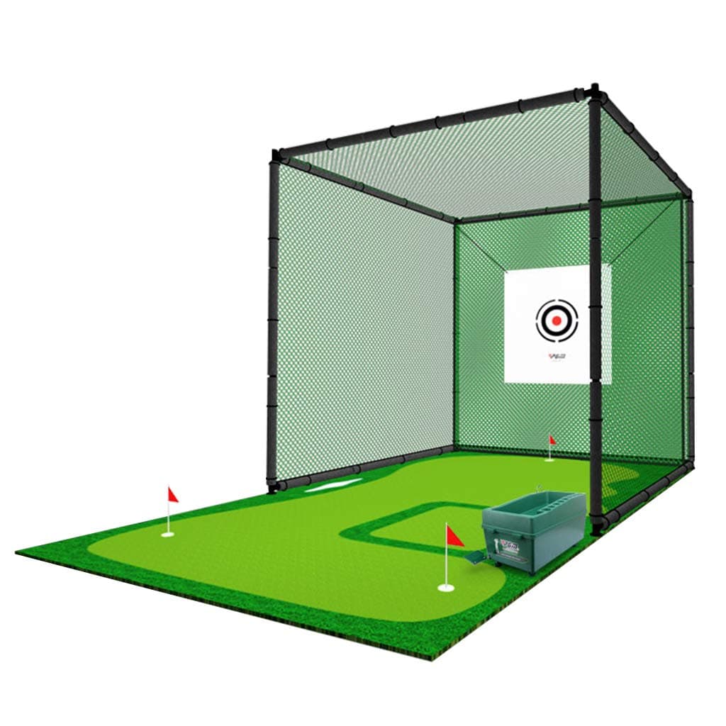 XLOO (9.84 x 9.84 ft Golf Net Bundle-Dual-Turf Golf Mat, Chipping Target and Carry Bag-Golf Nets for Backyard Driving & Golf Hitting Nets