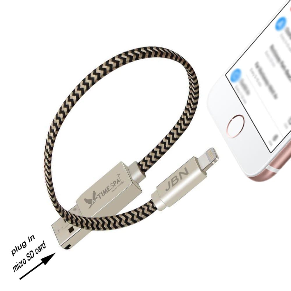 TIMESPA Micro SD Card Reader Lightning Cable Connector Sync Charger Cable TF card reader cable for iPhone/iPad/PC/Mac with lightening connector (1x micro SD reader cable (DOES NOT include micro SD))