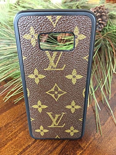 Handcrafted Samsung S8 plus case fashioned with authentic upcycled and repurposed Louis Vuitton monogram canvas