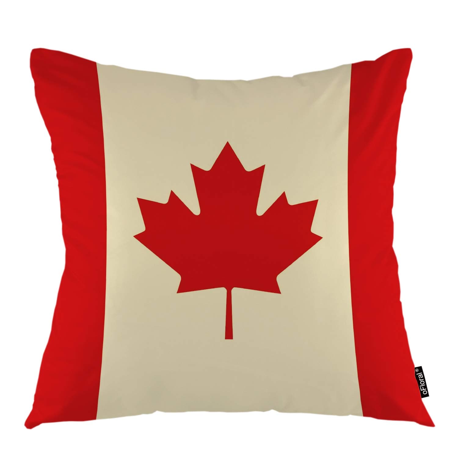 oFloral Canada Flag Throw Pillow Covers Maple Leaf Rectangle Rough Stripes Country Flag Decorative Square Pillow Case 18"X18" Pillowcase Home Decor for Sofa Bedroom Livingroom