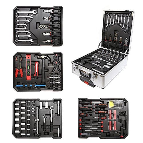 Mulit-kit Wrench Socket & Screwdriver Bit Hand Tool Set Electronic Repair Kit W/ Aluminum Suite Case, 135-Piece