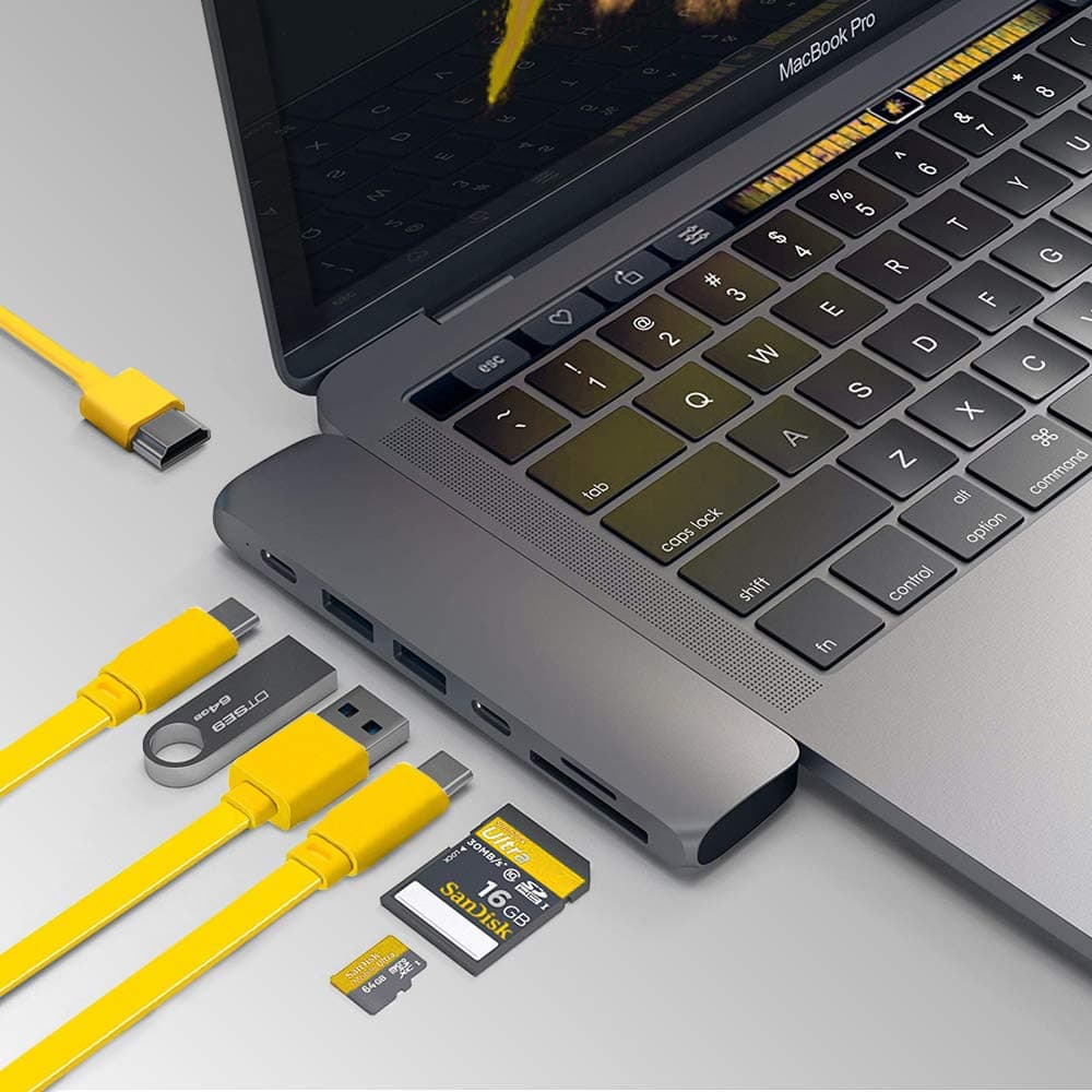 ZEVZ USB Type C Adapter - Type C HUB for Mac Best Dual Type-C Docking Station 50 GBS for MacBook Pro 2016/2017/2018 13" 15"- 7 in 1: USB-C 100W Power Delivery …