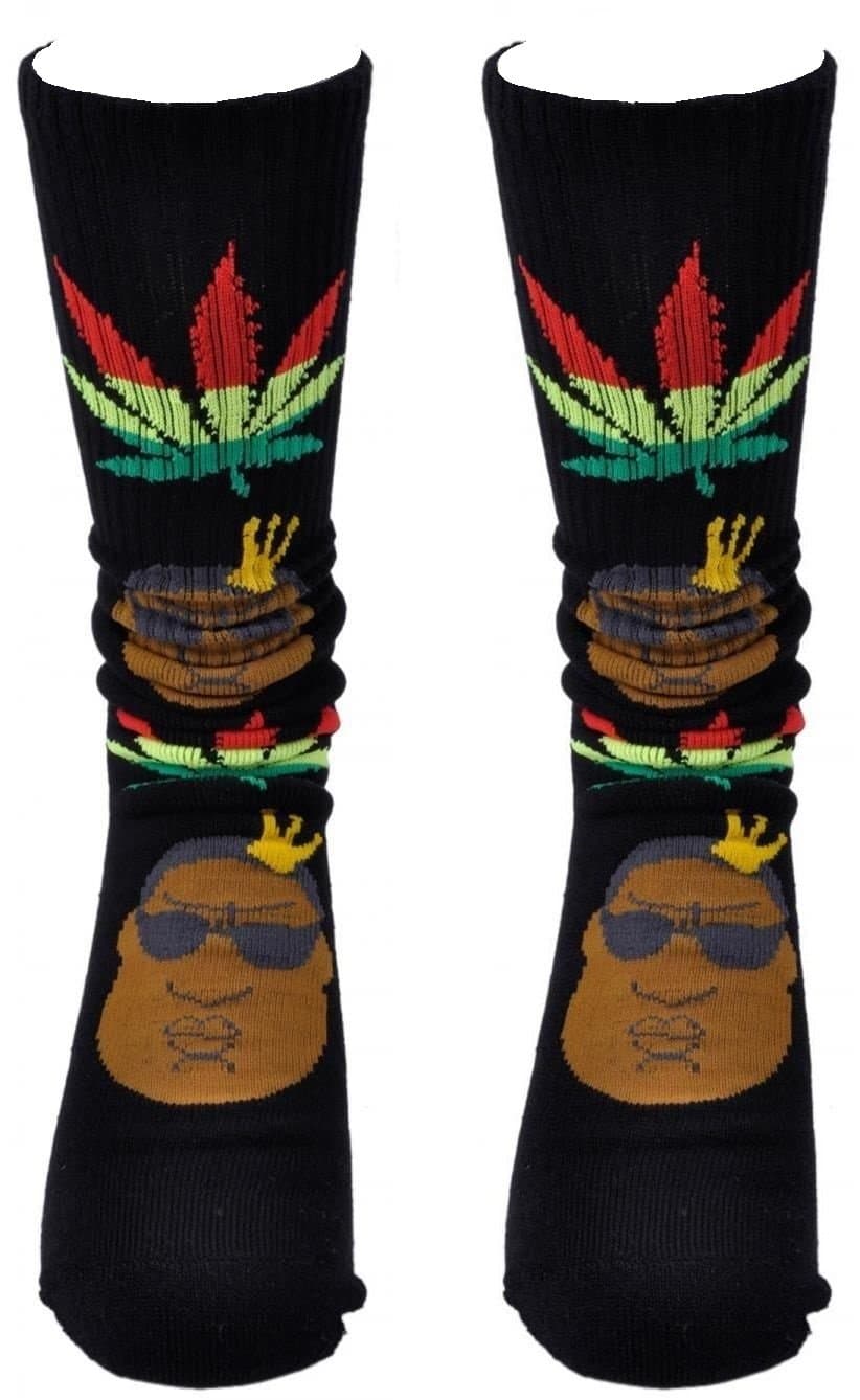 Biggie Rasta Weed Leaf Crew Socks