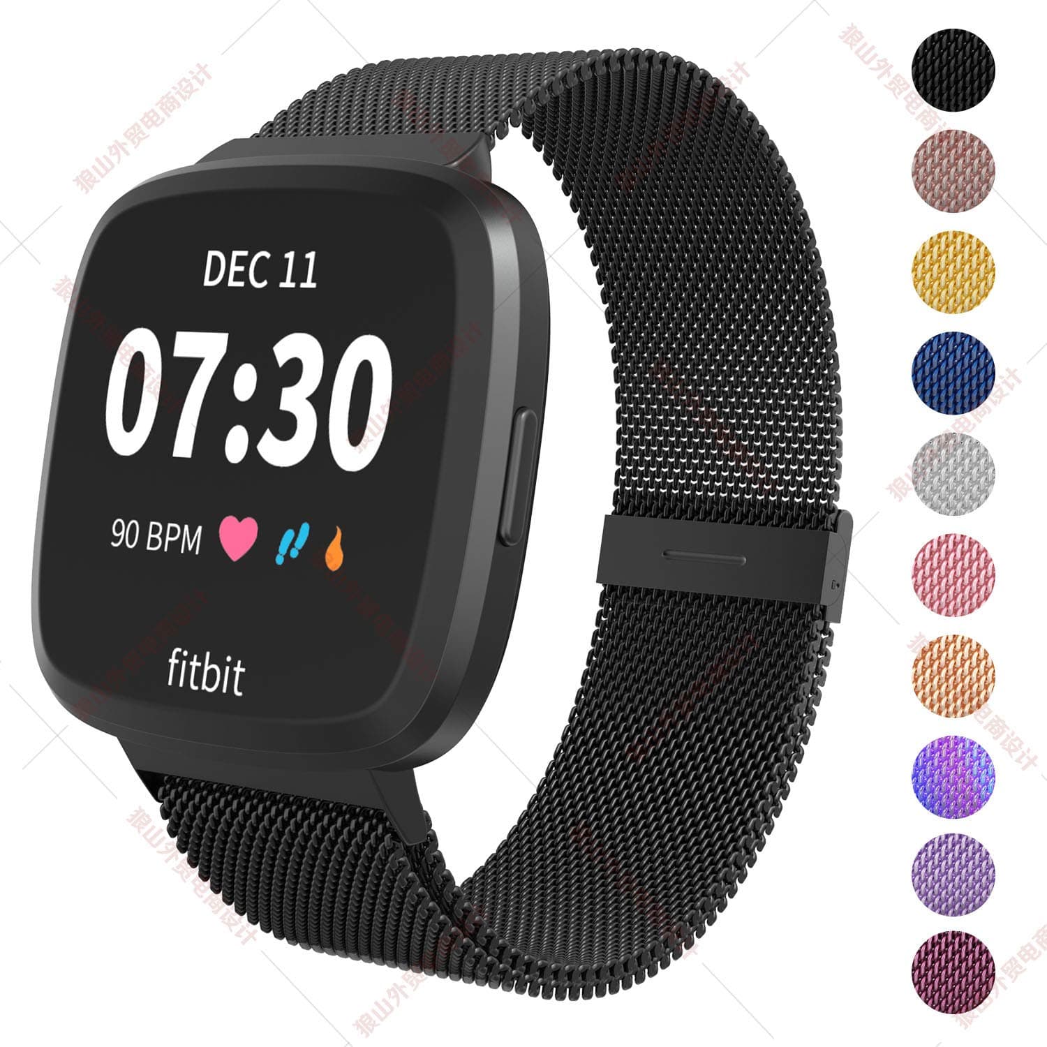 Limque Magnetic Bands Compatible with Fitbit Versa/Versa 2/Versa Lite/SE, Women Men Metal Adjustable Replacement Wristband for Fitbit Versa Smart Watch Multi-Color