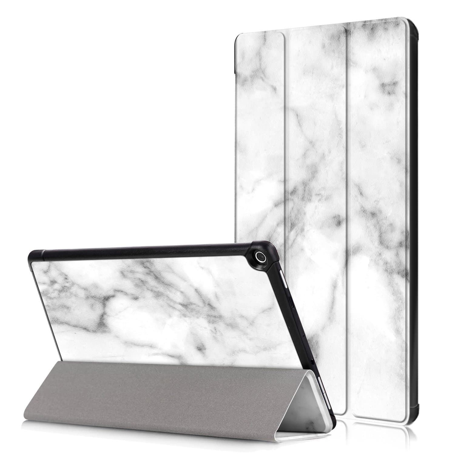 Anvas Ultra Slim Lightweight Shell Standing Case for Amazon All-New Fire HD 10 10.1" 2019/2017 Model Smart Cover with Auto Wake/Sleep Feature, Marble