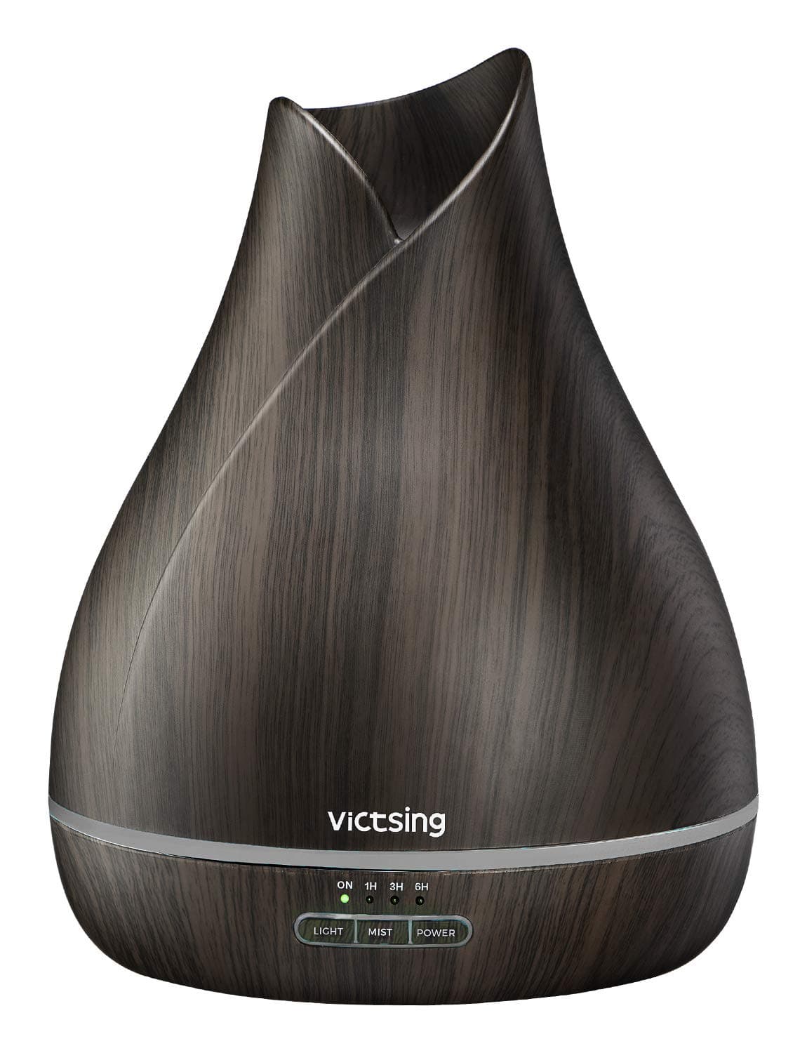 VicTsing 500ml Essential Oil Diffuser, Ultrasonic Aroma Diffuser with 10-20 Hours Longer Working Time, Humidifier with Waterless Auto-off Function, 4 Timers, 7-Color LED Light for Home, Dark Brown