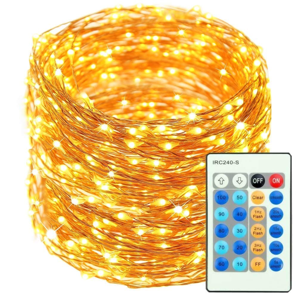 LED String Lights - Extra Long 165ft/50M 500 LEDs Copper Wire Lights Dimmable Remote Control - Waterproof Twinkle Fairy Lights for Outdoor/Indoor Decorative,Garden,Party,Festival,Wedding (Warm White)
