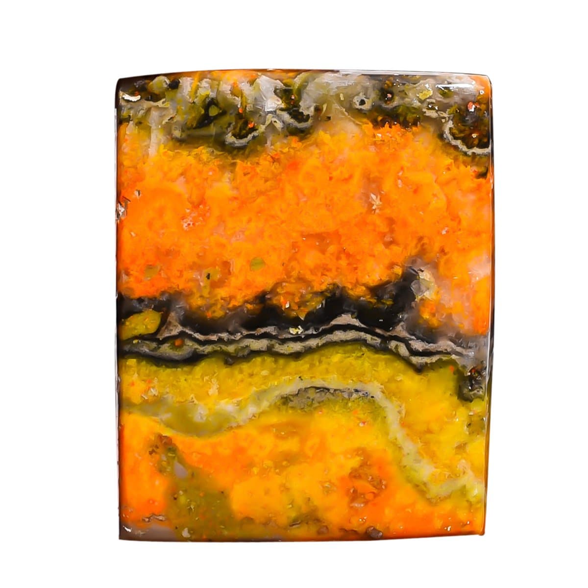 Crafted studio 46.9 Ct. Natural Bumble Bee Jasper Rectangle Cabochon Gemstone 34X28X5 mm ABS-35