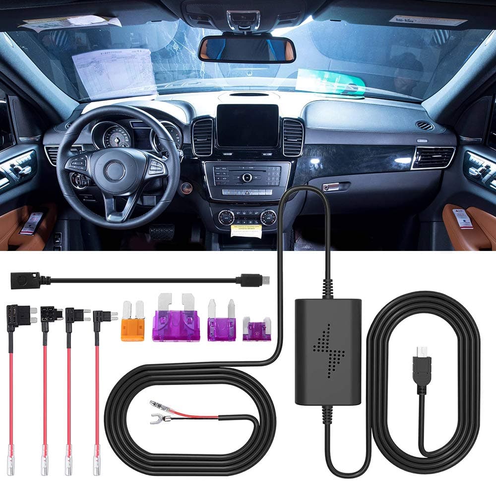 Dash Cam Hardwire Kit Universal Mini USB Adapter Cable,12V 24V to 5V Vehicle Power Adapter with Mini/Micro Port for Dash Camera Power Supply Car Charger GPS Car DVR Power Box