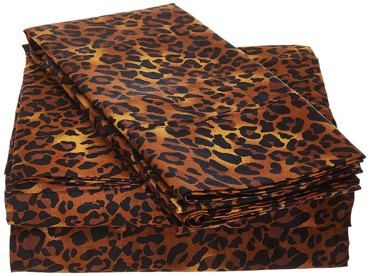Bright Decor Leopard Print Cotton 400 Thread Count Bedsheet for Single Bed with 2 Pillow Covers