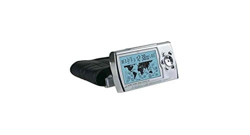 World Sync Time Zone Map Atomic Clock in Silver