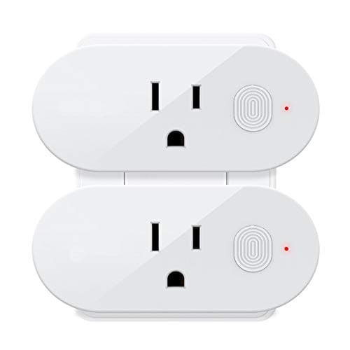 Smart Plug, 2 Pack Wifi Enabled Smart Outlet, Compatible with Alexa Echo, Google Home & IFTTT, Control Remotely and No Hub Required, Manage Energy Costs From Your Phone, Occupies Only One Socket