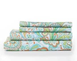 Hotel Collection Premium, Brushed Polyester Finish, Microfiber Bed Sheet Set (Queen, Lime Green Paisley-Li)