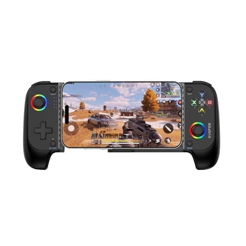 EvoFox Deck Smartphone Gamepad with iPhone/Android, Xbox, HID & Keymap Modes | Bluetooth v5.0 | Dual Vibration Motors | Magnetic Hall 3D Joysticks | RGB Lighting and Backlit Controls