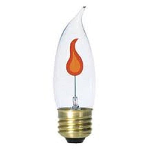 (2pack) 3W FLICKER/CANDLE FLAME 120V DECORATIVE E26 BASE 3-WATT LIGHT BULB