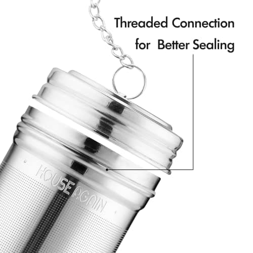 House Again Tea Infuser (2 Pack, Large + Small), Extra Fine Mesh Tea Strainers for Loose Tea, 18/8 Stainless Steel Tea Strainer with Extended Chain Hook, Tea Steeper