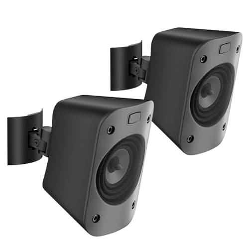 2 Pack Wall or Ceiling Mount for Logitech Z906 5.1 Surround Sound Speaker Syestem Tilt and Swivel Adjustable Mounting Bracket for Logitech Z906 Satellite Speakers