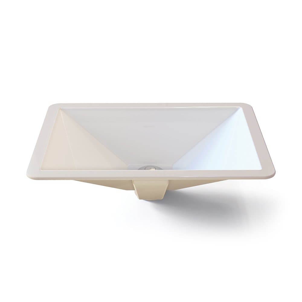 DECOLAV 1409-CWH Amabella Classically Redefined Rectangular Vitreous China Undermount Lavatory Sink, White