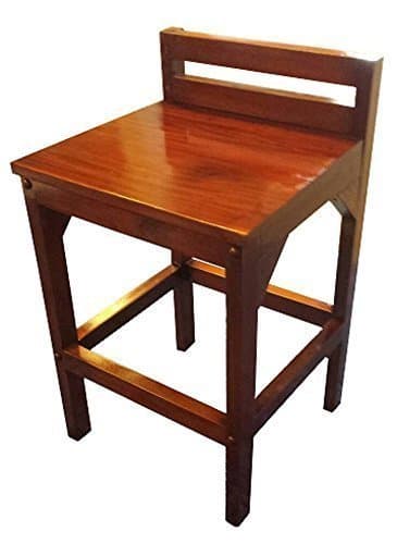 Urnporium Solid Mahogany Low Back Durable Solid Wood Counter Stool, 29 mAh