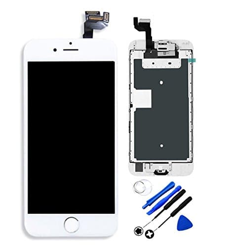 for iPhone 6s LCD Display Screen Touch Digitizer Full assembly Replacement with 3D Touch Panel, Home Button, Front Camera, Ear Speaker, Repair Tools,Not compatible with iPhone 6 or 6 Plus (White)