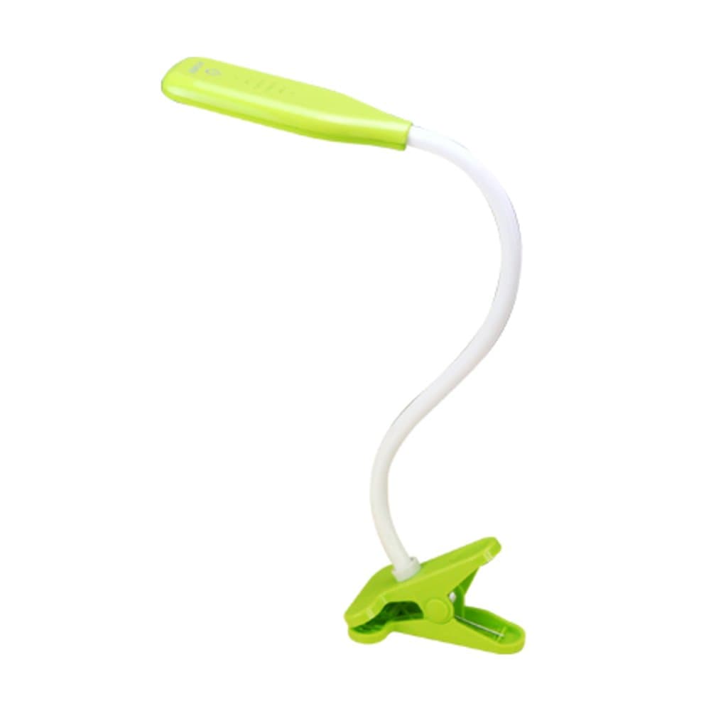 LED Desk Lamp Clamp 3-Level Dimmer Multiple Angles Rotatable Head, Green