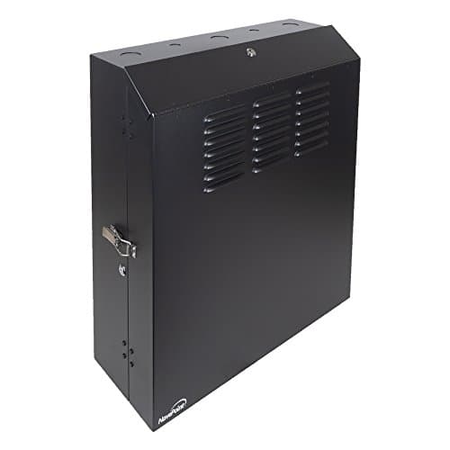NavePoint 5U Vertical Server Rack Enclosure, Low Profile, 20" Deep, Max Weight Capacity 150lbs - 5U Network Cabinet Vertical Wall Mount, Perforated, Black