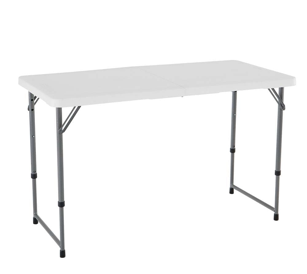 LIFETIME Height Adjustable Craft Camping and Utility Folding Table
