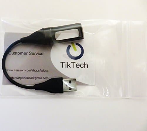 TikTech USB Charger Cable for Fitbit Flex Band Wireless Activity Bracelet Charge - Black