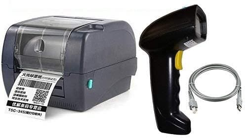 TSC TTP 345 Barcode Printer with HGS2890 Mindware Scanner (Perfect for Seller Flex)
