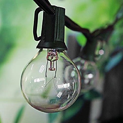 50 ft. Globe String Lights With Clear G40 Bulbs UL Listed for Indoor/Outdoor Use Outdoor String Lights Patio Lights Wedding Lights Black Wire