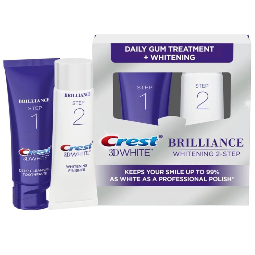 3D White Brilliance 2 Step Kit, Deep Clean Toothpaste (4oz) + Teeth Whitening Gel (2.3oz)