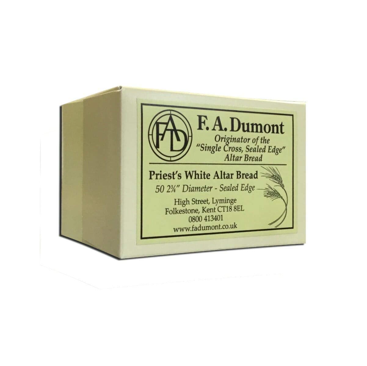 F.A. Dumont Altar Bread -2 3/4" White 50/Box