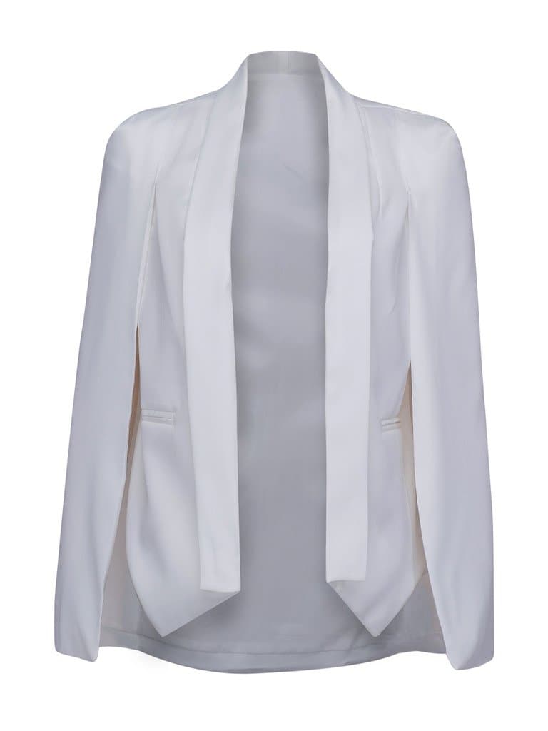 Women's Red Lapel Open Front Split Sleeves Fall Cape Blazer Jacket