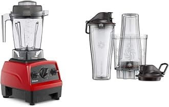Vitamix E310 Explorian Blender, Professional-Grade, 48 oz. Container, Red & Personal Cup Adapter - 61724