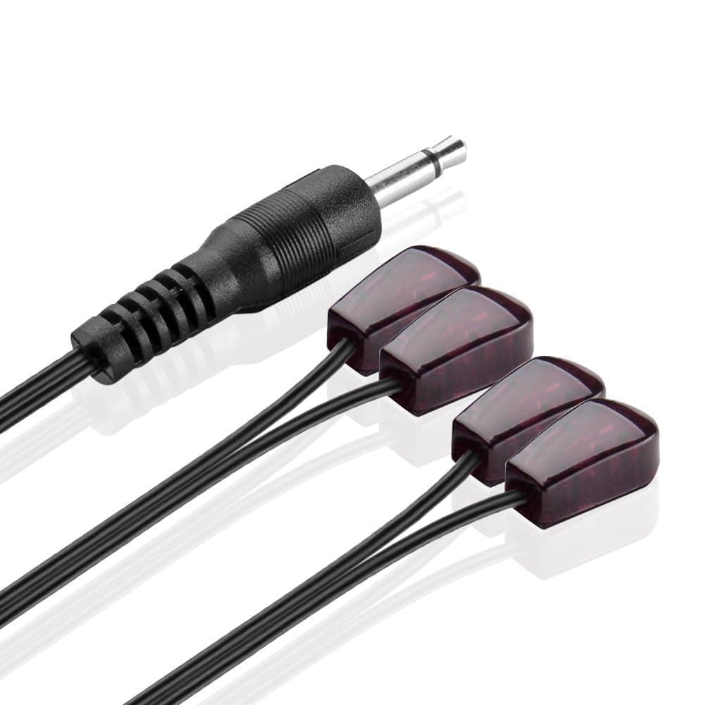 IR Receiver Extender Mini Infrared Emitter Remote Control Extension Cable with 3.5mm Plug for 38-56kHz Xfinity, Spectrum, Comcast, Fios, Denon, Verizon, Motorola, Explorer, Arris (4 Heads, 10FT)