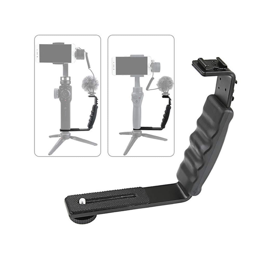 Handheld Stabilizer Bracket Expansion Bracket Holder L-Type Handheld Holder Handle Grip for DJI Osmo Mobile 4 /OM4 /Osmo Mobile 3 for Zhiyun Smooth 4 Handhold Gimbal Stabilizer